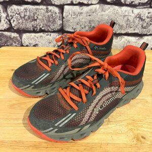 Columbia Gray & Orange Lace Up Fabric Sneakers Size 7 1/2